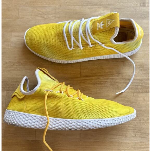 ADIDAS Pharrell Williams x Tennis Hu Holi Tie Dye Bright Yellow DA9617 US M 12.5 - Picture 1 of 10